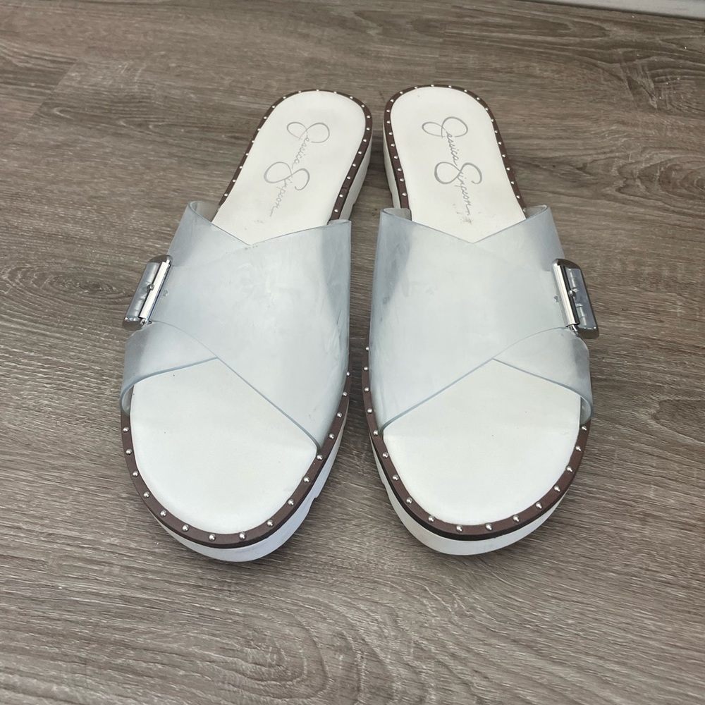 Clear flip flops sz. 10